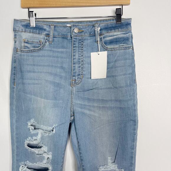 New Cello Size 1 Medium Wash Ripped High Rise Skinny Jeans Distressed Cotton - Picture 3 of 10